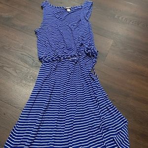 Blue and White Striped jersey dress M Merona